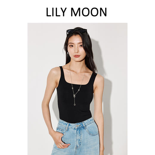 LILYMOON【冰丝宽肩吊带】一体杯方领背心内搭遮副乳 商品图2