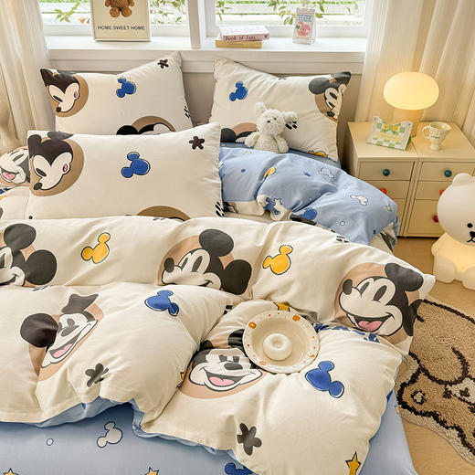 自然醒迪士尼正版授权全棉印花四件套小熊维尼纯棉床上四件套卡通儿童被套床单人宿舍三件套NH176178 商品图6