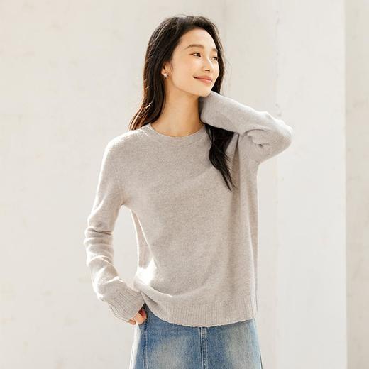 IC【100%绵羊毛】肌理感宽松打底针织衫女新款秋冬气质羊毛衫长袖上衣 商品图1
