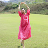 绽放旅行女装202朵/雨点裙春季小波点印花灯笼袖文艺七分袖连衣裙 商品缩略图1