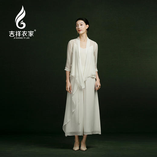 吉祥衣家新中式国风春夏新款高端气质显瘦女下衣休闲步生莲裤子 商品图0