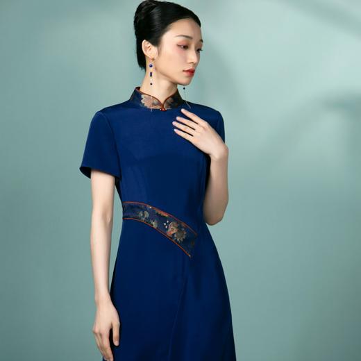 吉祥衣家新中式国风复古气质女装春夏款高级感轻奢锦绣水云连衣裙 商品图1