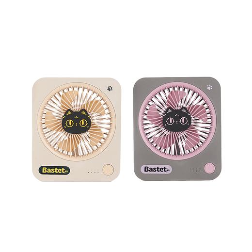 大英博物馆 巴斯特系列 萌猫桌面小风扇 浅棕色 紫灰色 商品图5