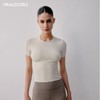 PRIMECORE 紧身t恤女式修身短袖螺纹t恤法式上衣紧身短袖修身打底 商品缩略图2