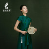 吉祥衣家新中式国风春夏新款高端气质显瘦修身女装翠叶藏蝶连衣裙 商品缩略图4