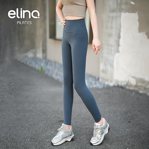 一恋•普拉提 2025春季新款高弹运动紧身裤高腰收腹双6线雕瑜伽裤EAD52035 商品图1