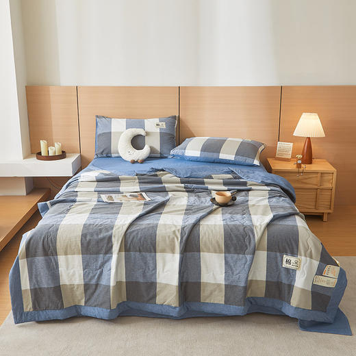 【色织全棉夏凉被】无印风纯棉夏被 A类母婴棉花空调被 水洗棉儿童被子  商品图8