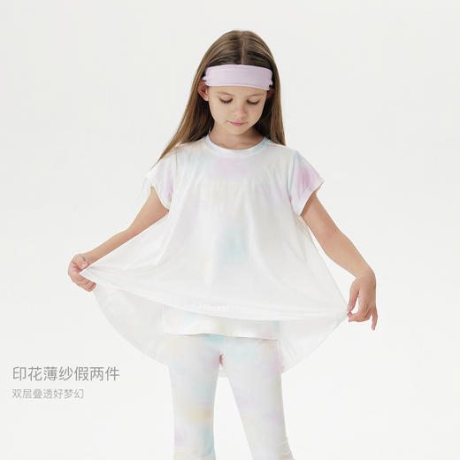 【凉感防晒】马克珍妮女童透气假两件T恤 儿童背心夏装新款550381 商品图2