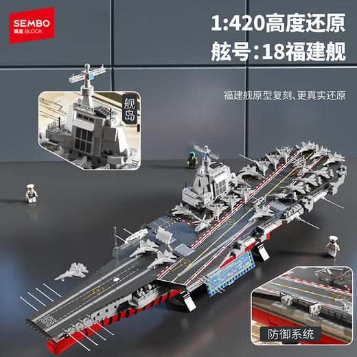 森宝积木福建舰航空母舰拼装玩具纪念品收藏航母模型 商品图3