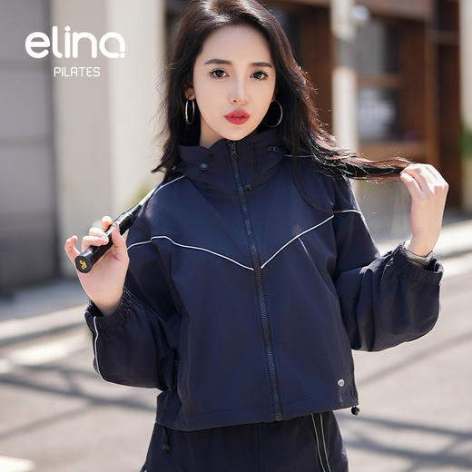 一恋•普拉提 2025春季新款薄款连帽外套反光拉链户外骑行短款防晒衣EML0188 商品图4