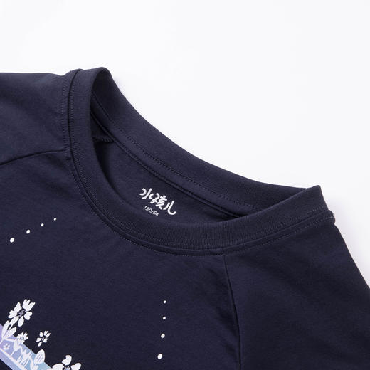 水孩儿童装女童短袖T恤夏装新款儿童弹力透气棉上衣 商品图1