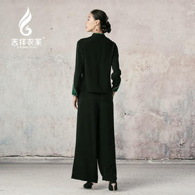 吉祥衣家新中式国风夏新款高端气质显瘦修身女装下衣翠萝西风裤子