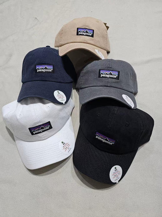 原单正品 patagonia  2025新品重水洗棒球帽，鸭舌帽纯棉做旧软顶遮阳帽户外休闲太阳帽，男女同款！！头围大小可调。
五个色 商品图0