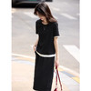 【周末秒杀】熙世界运动风黑色休闲套装女夏2025新款气质短袖T恤半身裙两件套 商品缩略图4