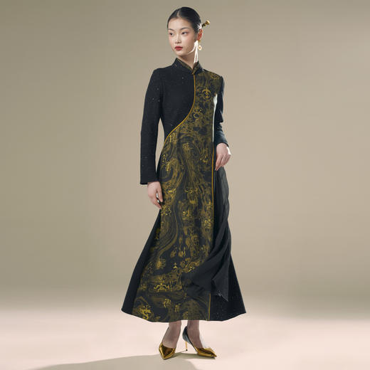 吉祥衣家2025新款春夏秋新国风新中式日月忽其不淹兮女装连衣裙 商品图1