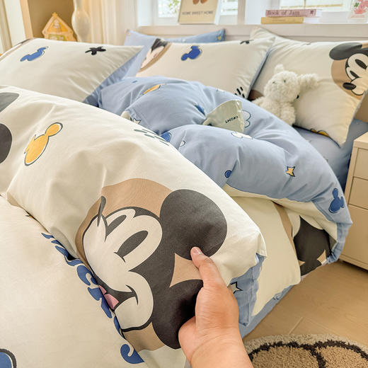 自然醒迪士尼正版授权全棉印花四件套小熊维尼纯棉床上四件套卡通儿童被套床单人宿舍三件套NH176178 商品图5