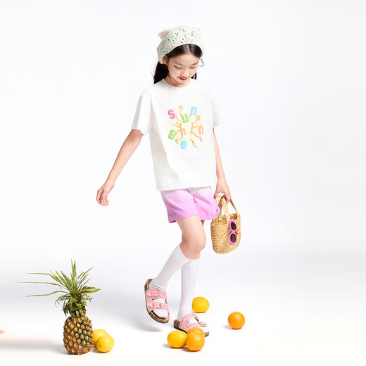 【实体店同款】女童SORONA凉感短袖针织衫夏季新款安奈儿童装AG521663 商品图5