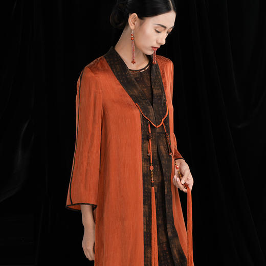 吉祥衣家新中式国风春夏新款高端气质显瘦修身宽松女装春秋序外套 商品图4