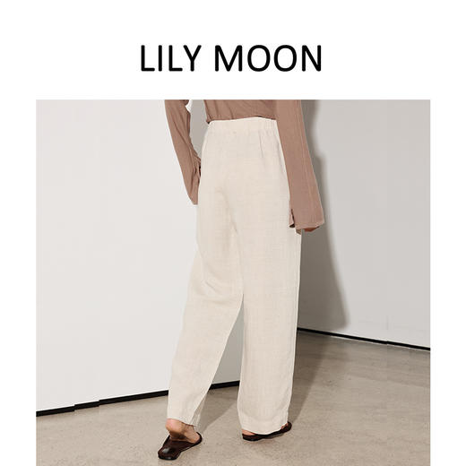 LILYMOON【亚麻直筒裤】松紧腰百搭休闲裤山本风 商品图3