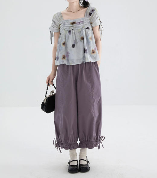 裁缝学苑AQ445九分阔腿裤纸样女装高腰小个子束脚花苞裤子版型样板 商品图2