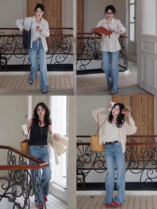 浮生八记/25A022/法式水洗磨白牛仔裤 商品图3