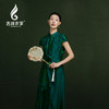 吉祥衣家新中式国风春夏新款高端气质显瘦修身女装翠叶藏蝶连衣裙 商品缩略图3