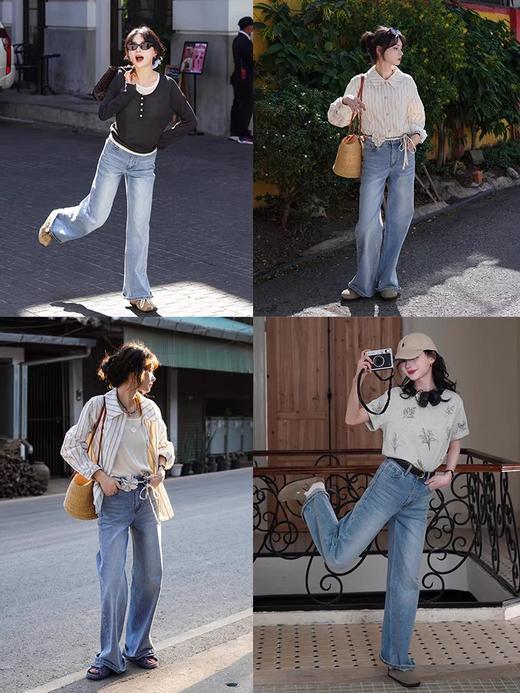 浮生八记/25A022/法式水洗磨白牛仔裤 商品图2