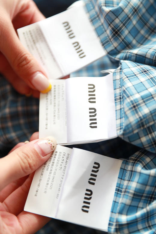 格纹府绸衬衫，叠穿更好看！！胸口小标刺绣翻领长袖衬衣C033188 商品图3