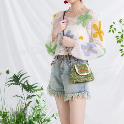 苏苏姐家繁花斜挎包手工diy编制钩针毛线团自制包包材料包 商品图1