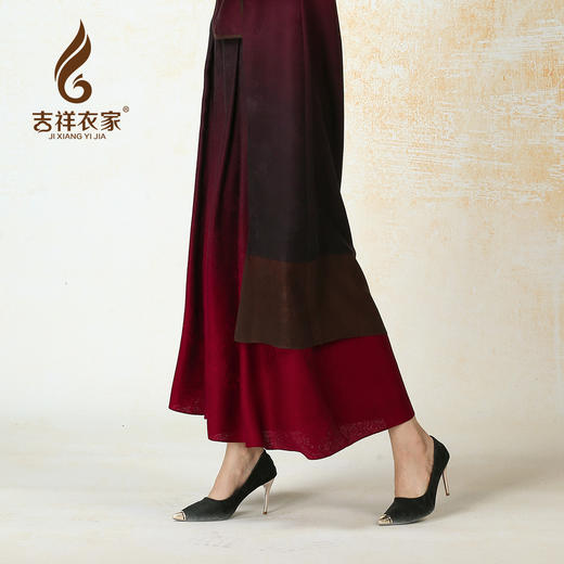 吉祥衣家新中式国风夏新款高端气质显瘦修身女装与子同袍裤子 商品图2