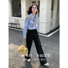 【五折购】熙世界黑色窄版直筒西装裤女春秋2025新款宽松垂感阔腿裤休闲西裤 商品缩略图2