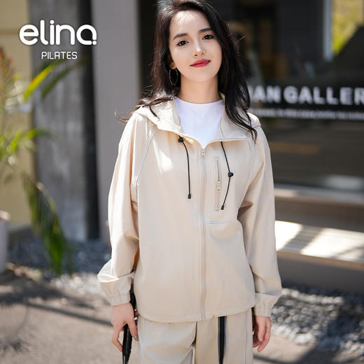 一恋•普拉提 2025春季新款透气薄款防晒服连帽反光拉链骑行薄款外套EML0183 商品图3