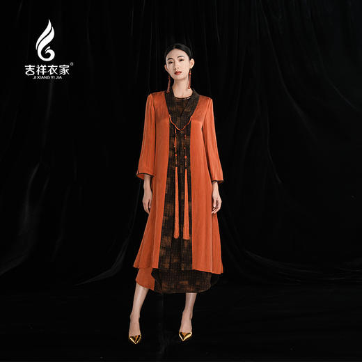 吉祥衣家新中式国风春夏新款高端气质显瘦修身宽松女装春秋序外套 商品图0