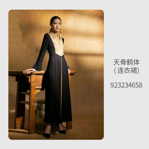 吉祥衣家中国风新中式复古女装2025新款春夏款女装天骨鹤体连衣裙 商品图1