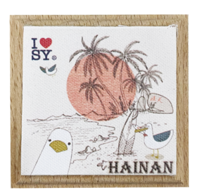 海南三亚手绘海滨磁贴冰箱贴