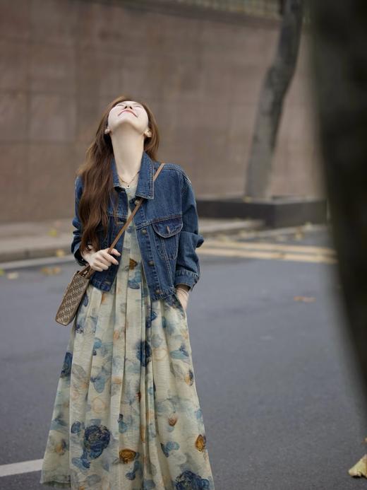 【百图lulu定制】【逍遥游背心裙】有腰带  梦幻 蝴蝶 水彩画 排褶 有口袋背心连衣裙 商品图7