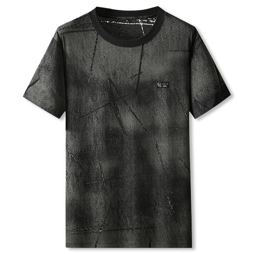 【DPF】大依优型大码做旧短袖T恤男士加肥大码夏季圆领半袖打底衫胖子宽松休闲上衣 商品图5