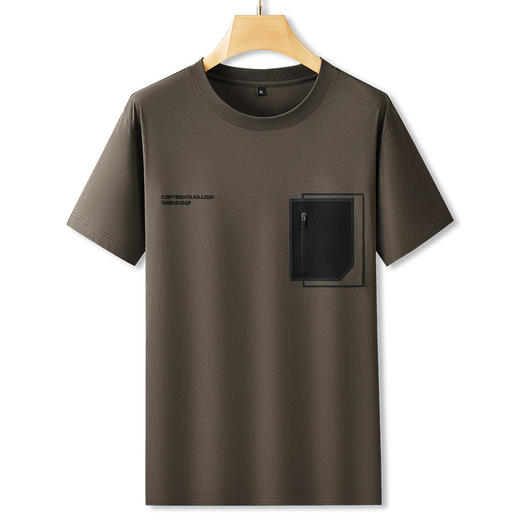 【丝光棉】【DPF】大依优型大码短袖T恤夏季新款圆领半袖大码丝光棉上衣肥佬宽松休闲男士 商品图5