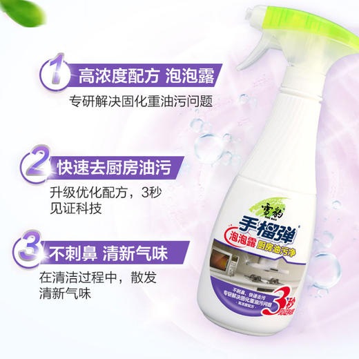 雪豹 新品泡泡露厨房去油污厨房重油污净清洁剂400g*2 特惠组2瓶58001 商品图2