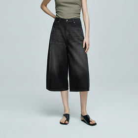 棉仓363624006-初棉环保水洗直筒显瘦七分牛仔裤