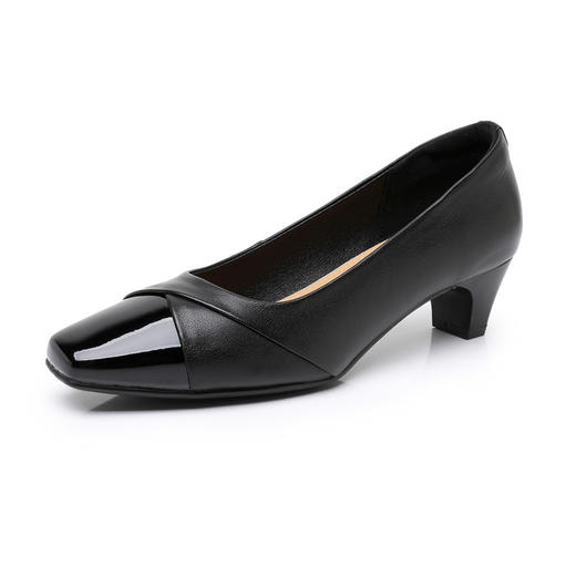 丁摩 新款中跟软底中年女鞋春秋真皮妈妈鞋小码浅口皮单鞋女5ZF-7806 商品图5