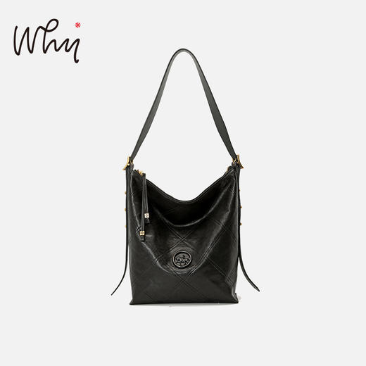 Why女包秋冬新款菱格hobo包轻奢复古大容量托特包美拉德风斜挎包YA5360 商品图8