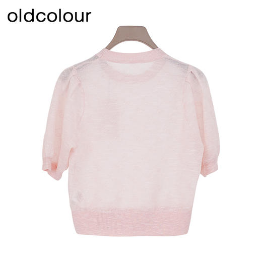 oldcolour夏季新款纯色时尚通勤简约宽松短款套头上衣女Q210505A1 商品图1