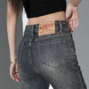 罗蒙女士四季牛仔裤直筒微喇裤高腰显瘦时尚百搭休闲通勤长裤女 商品缩略图5