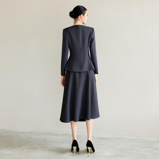 IWY/灰色西服套装气质女神范高端名媛西装两件套上流社会职业装伞裙CS2225 商品图4