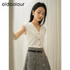 oldcolour夏季新款气质优雅时尚通勤V领无袖短外套女HQ220503A1 商品缩略图1