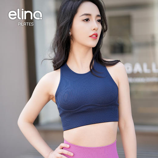 一恋•普拉提 2025春季新款竖条纹高强度瑜伽内衣防震运动内衣EMX5698 商品图8