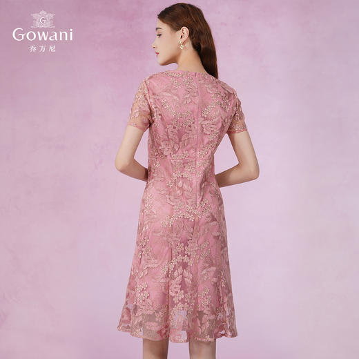 乔万尼蕾丝刺绣收腰连衣裙喜宴晚会EN2E503 商品图4