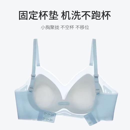 【黑科技❗超薄冰丝无痕内衣】液态果冻条智能软提拉，隐形挺拔向中心聚拢，360°全面透光无负担，小胸聚拢防下垂上托固定杯凉感美背文胸罩QQ 商品图3