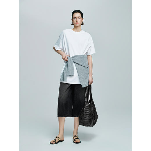 棉仓363624006-初棉环保水洗直筒显瘦七分牛仔裤 商品图3